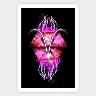 Aries Zodiac - Pink Abstract Magnet